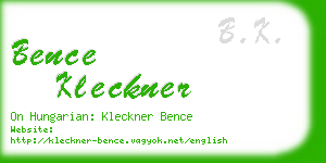 bence kleckner business card
